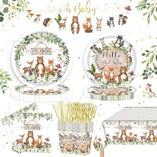 Safari Jungle Baby Shower Tableware Set for 20 Guests