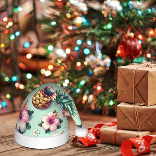 Augenstern Christmas Hat Pineapple With Glasses Floral Unisex Santa Hat