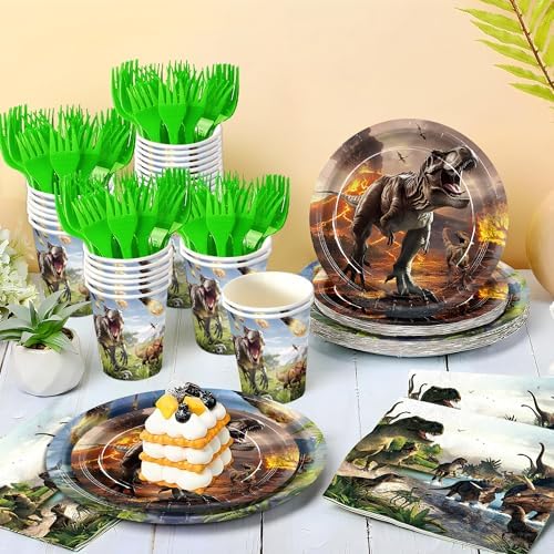 120pcs Dinosaur Birthday Tableware Set