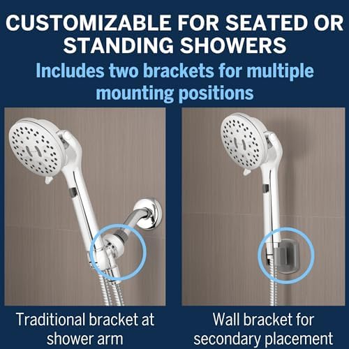 Waterpik ShowerCare Handheld Shower Head Five Modes 180-Degree Rotation