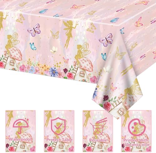 4Pcs Fairy Tablecloths - Party Table Cover for Princess and Spring Themed Events