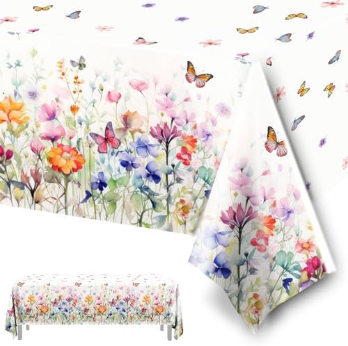 HAKOTI Wildflower Party Tablecloth Set - 3PCS Rectangular Decorations