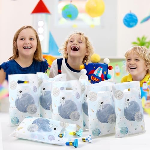 Blosssound 100 Pcs Space Party Treat Bags with Handles