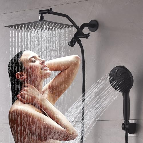 GXCROR All Metal Shower Head Combo with 1299 Extension Arm and 71 Hose