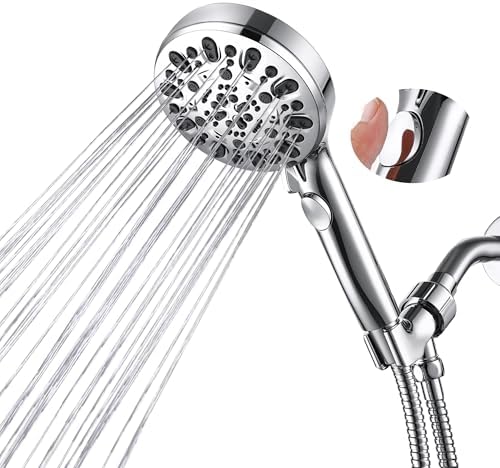 Iopsk 7 Spray Handheld Shower Head with OnOff Switch