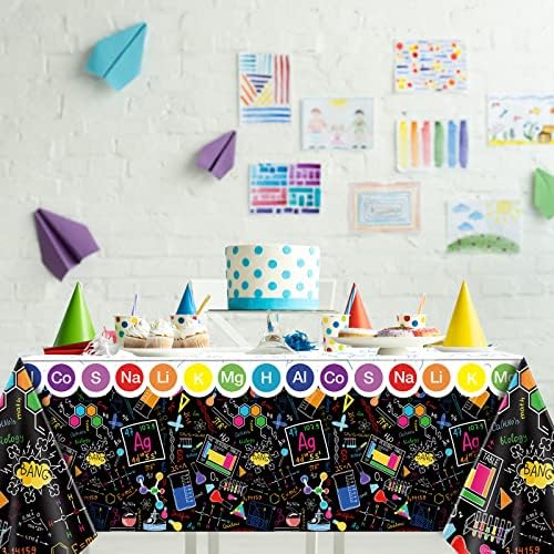 Jecery Science Themed Tablecloth Rectangular 51x87 Inch 3 Pcs