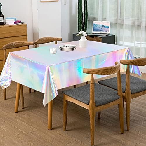 2Pcs Iridescent Party Tablecloths 54x108