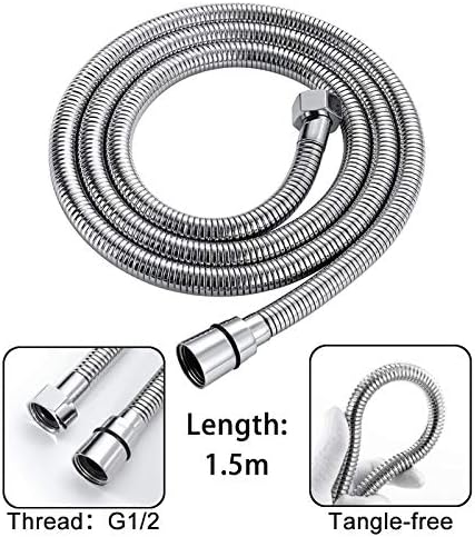 Chrome Handheld Shower Head Set High Pressure