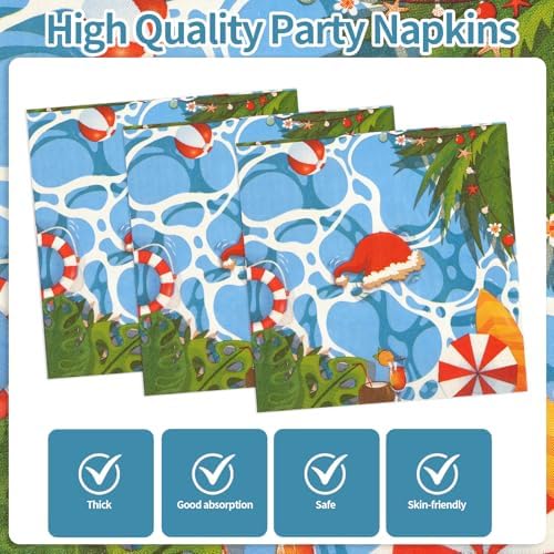 75PCS Summer Christmas Party Plates and Napkins Set for Pool Luau Parties