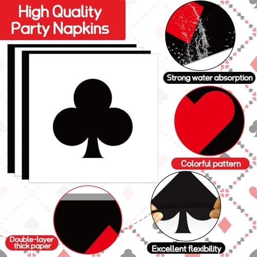 Chunnin 80Pcs Casino Party Tableware Set