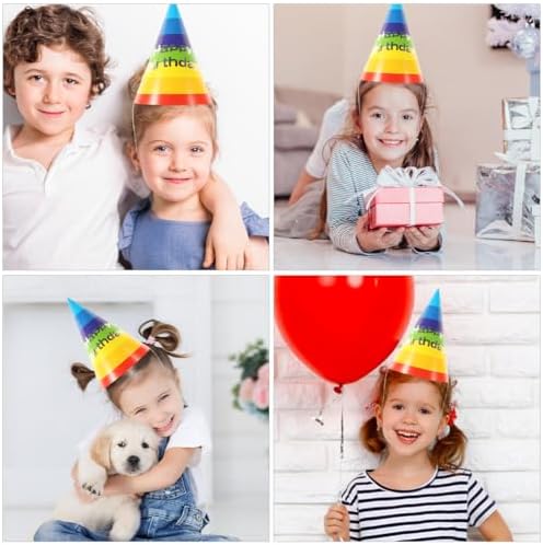LOGOFUN 36 Pcs Birthday Cone Hats for Kids