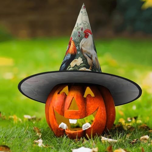 Witch Hats Halloween Cone Wizard Hat Rooster Costume