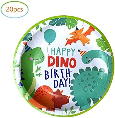 Dinosaur Watercolor Plates and Napkins Set