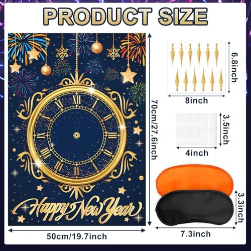 AUGSUN New Year Party Games with 24 Stickers
