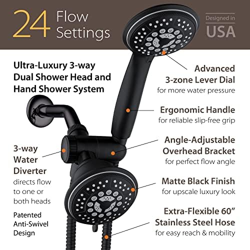 Hydroluxe 1763 Handheld Showerhead Rain Combo