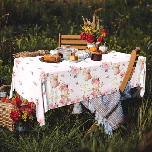 Pink Floral Tea Party Tablecloth Set of 3