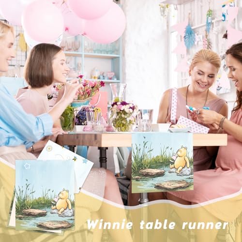 Winnie Bear Themed Tablecloth for Baby Shower or Birthday Party