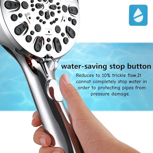 Iopsk 7 Spray Handheld Shower Head with OnOff Switch