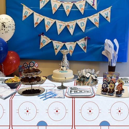 Hockey Birthday Decorations 162Pcs Tableware Pack for Kids