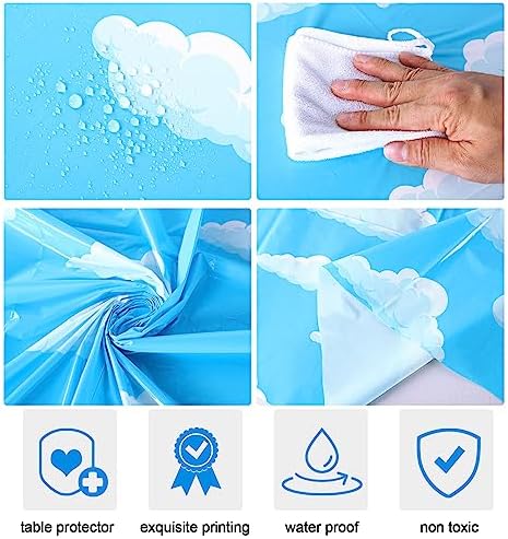 Kinlop 6 Pack Round Tablecloths 84 Inch Cow Print Plastic Table Covers