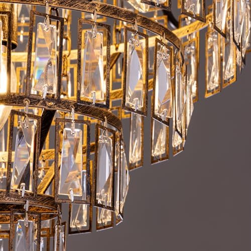 Wellmet French Empire Crystal Chandelier 13 Light Bronze 33W