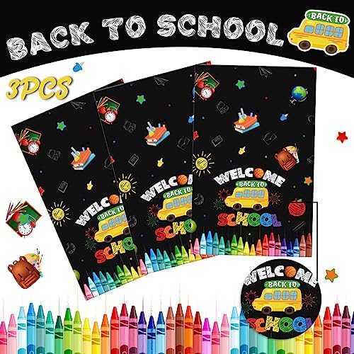 PATIAI 3PCS Back to School Party Tablecloths