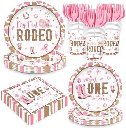 120pcs Western Cowgirl Party Tableware Set