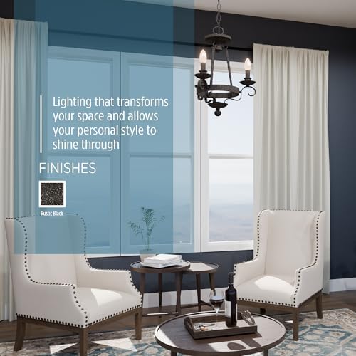 Quoizel Noble Candle Chandelier 3 Light Rustic Black