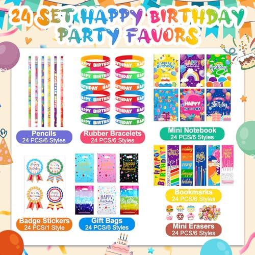 168 Pcs Happy Birthday Classroom Party Favors Set