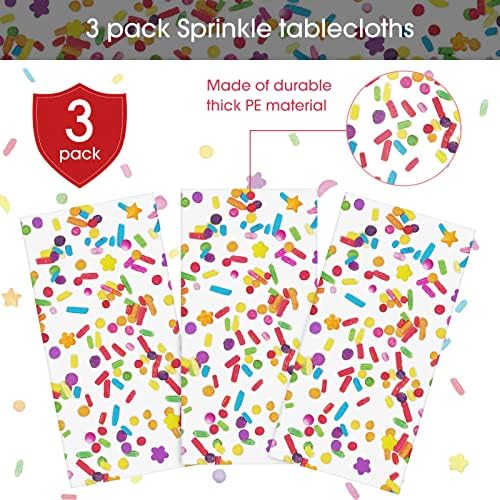 Tatuo 3 Piece Confetti Tablecloth for Birthday Parties