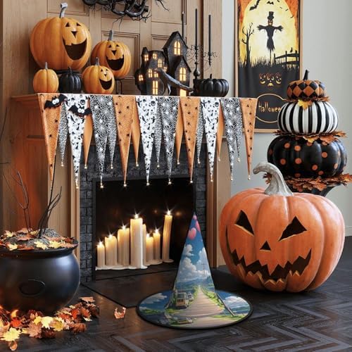 Witch Hats Halloween Cone Wizard Hat with Hearts in the Sky Costume