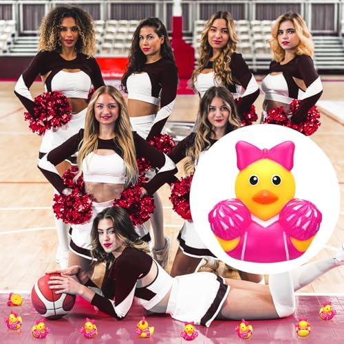 24 Pcs Cheer Team Rubber Duck Party Favors Pink