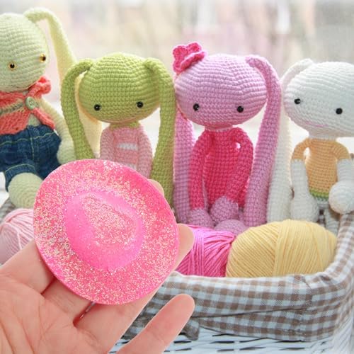 LUOZZY 60PCS Mini Cowgirl Hat Glitter Pink Western Hat for Dollhouse