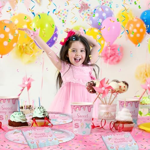 Lofaris Donut 6th Birthday Tablecloth 3-Pack