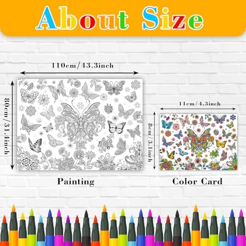 Nicime 433x315 Butterfly Coloring Poster Party Favor
