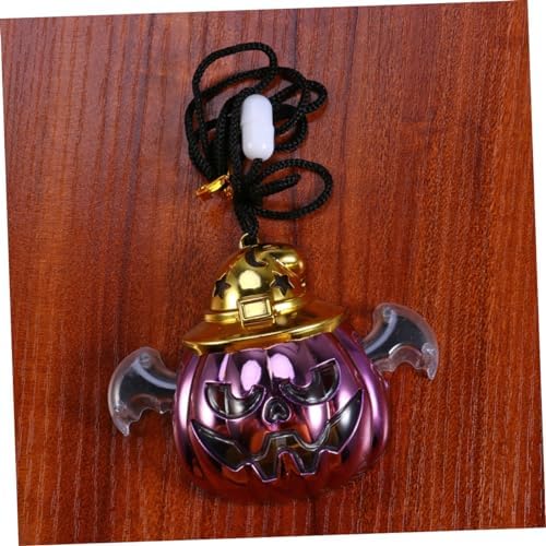 Toyvian 3Pcs LED Pumpkin Lantern Necklace for Halloween Party