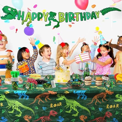 142pcs Dinosaur Birthday Decorations Set for Boys