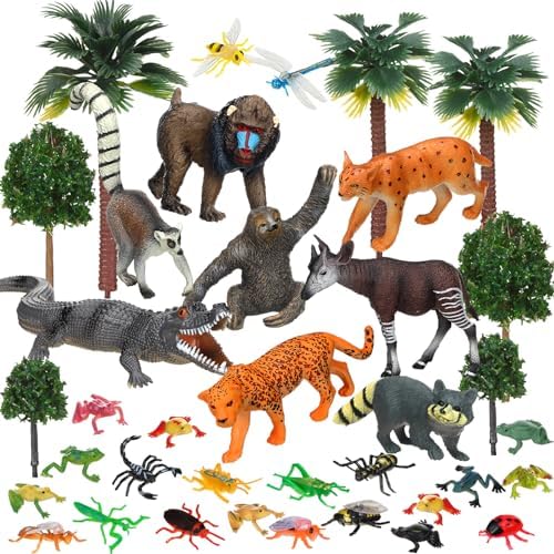 39 Pcs Rainforest Animal Figures Toy Set