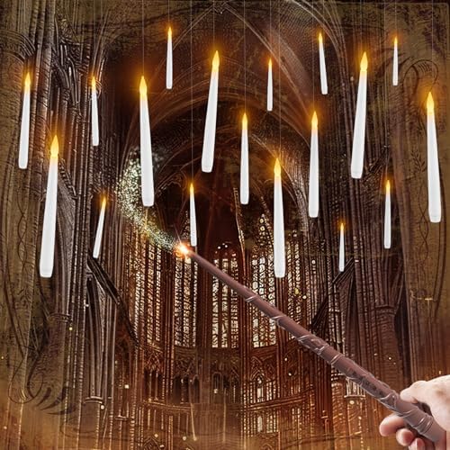 Raycare 20 Pcs Floating Candles with Timer and Wand
