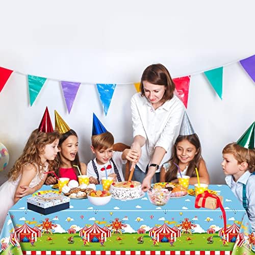 4 Pack Circus Theme Tablecloths for Birthday Parties