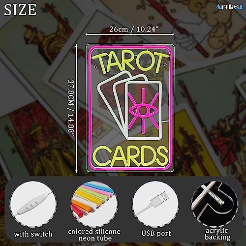 Artlast Tarot Cards Neon Sign with Pink LED Light