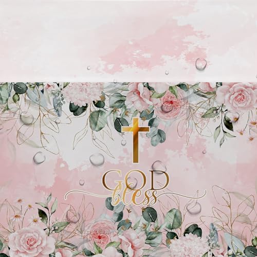 God Bless Baptism Tablecloth for Girls - 3 Pack