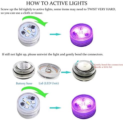 Mini Submersible LED Tea Lights with Remote Control 10 Pack
