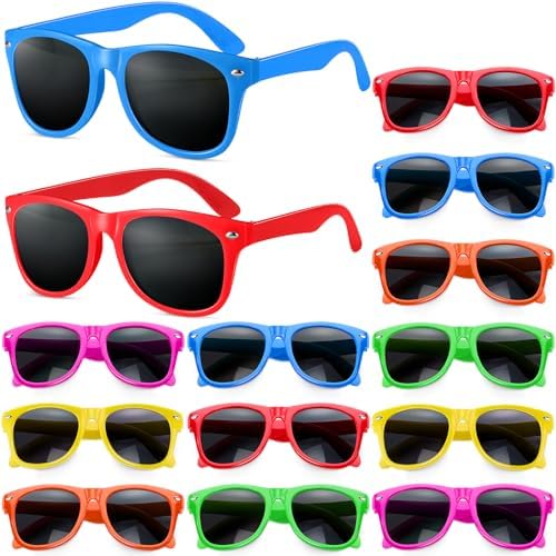 GINMIC Kids Sunglasses Party Favors 12 Pack Neon