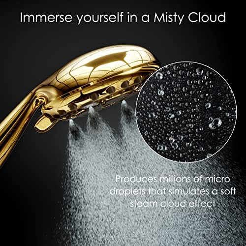 Aquarius Mist Gold Handheld Shower Head with 6 Spray Settings