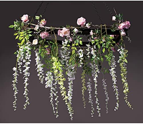 Andersons Black Hanging Floral Chandelier Frame 47x20 Inches