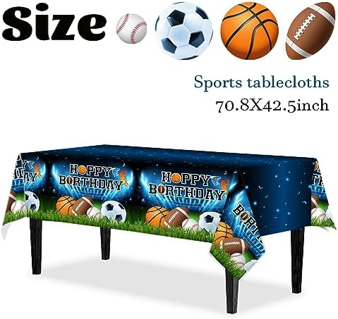 3Pcs Sports Themed Tablecloths for Boys Birthday Party Supplies