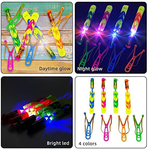 50 Pcs LED Slingshot Flying Toys Set for Kids
