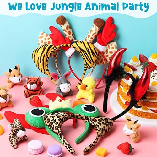 28 Pieces Safari Animal Headbands for Kids and Adults