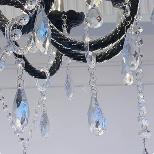 French Elegant Candle Crystal Glass Pendant Light